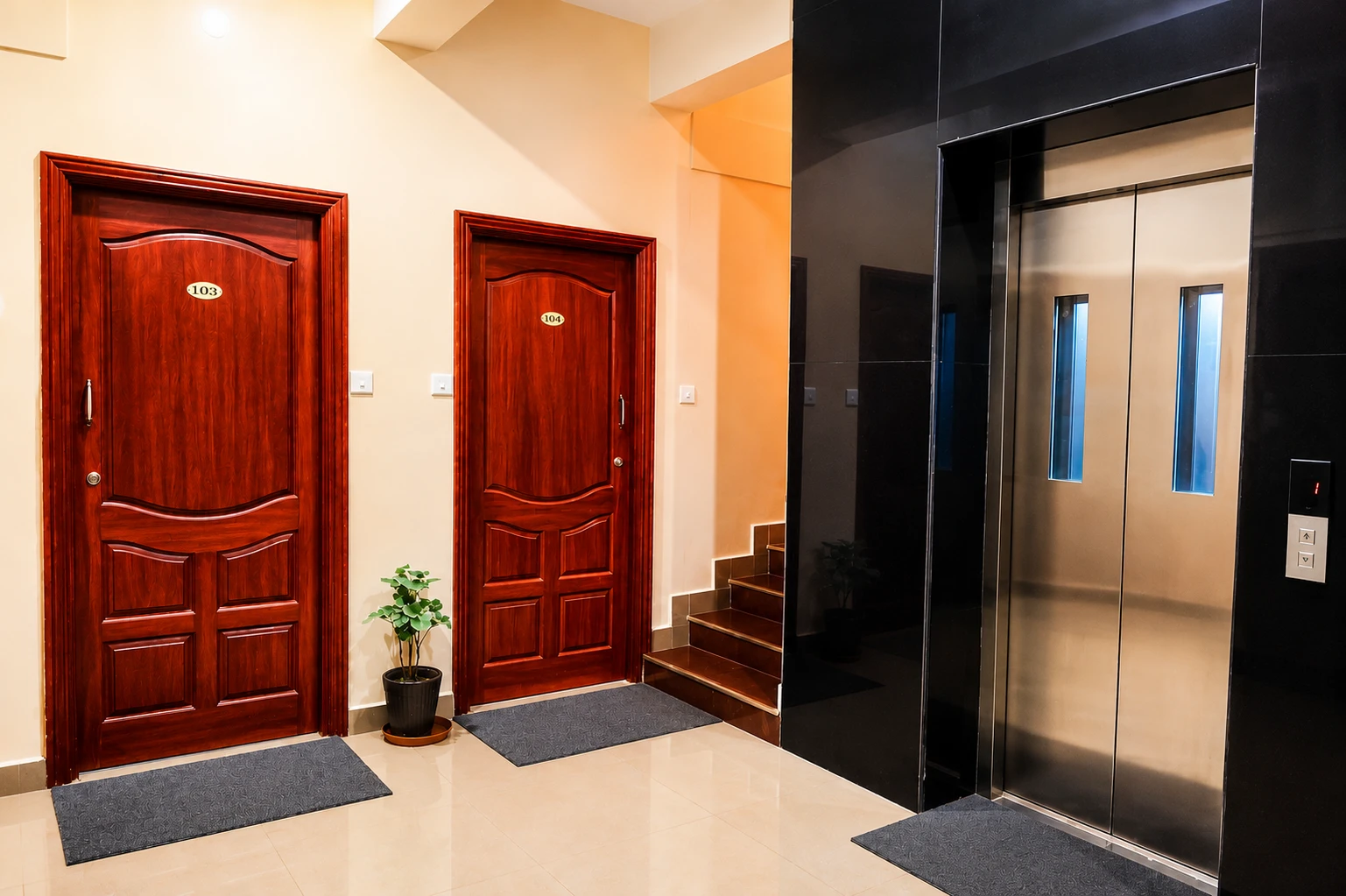 elevator hallway Hotel Sornalaxmi Puducherry